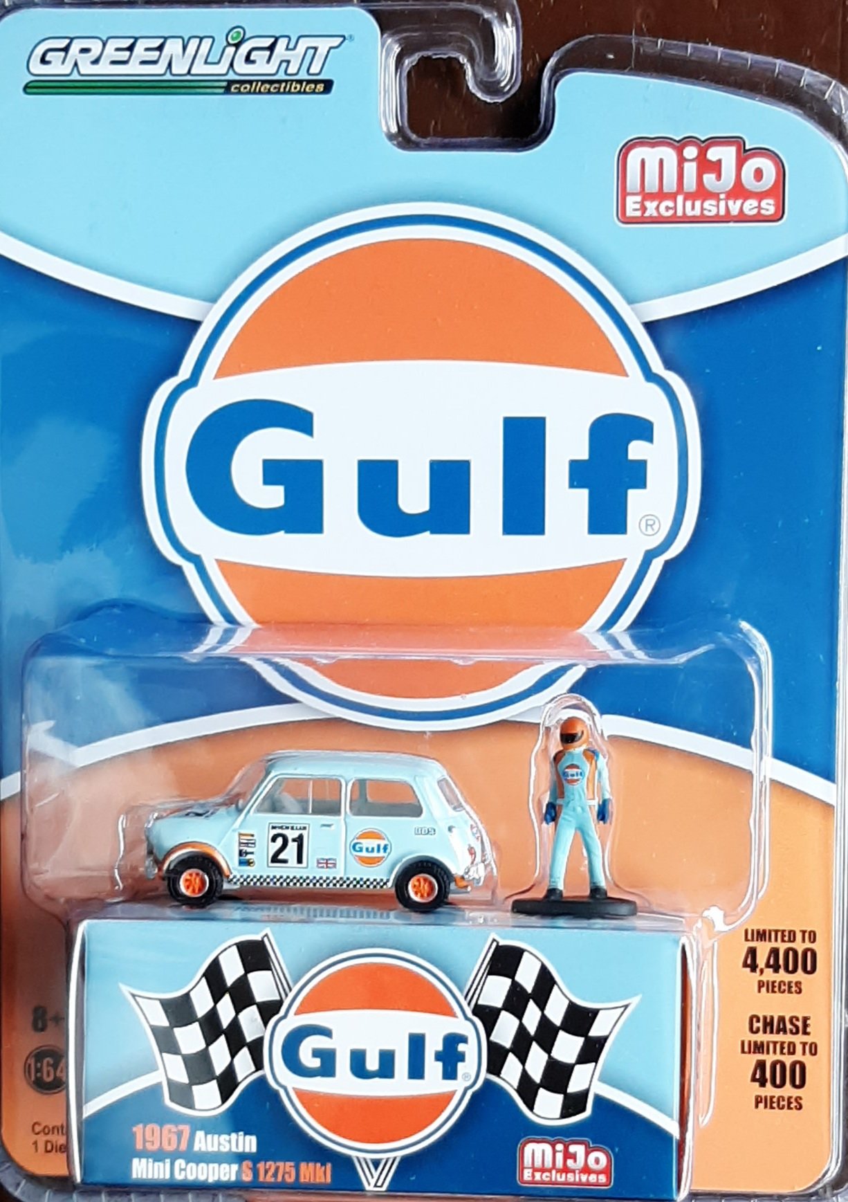 MODELO ESCALA 1/64 1967 AUSTIN MINI COOPER GULF RACING / MIJO EXCLUSIVE