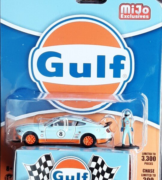 MODELO ESCALA 1/64 2021 MUSTANG MACH GULF RACING / MIJO EXCLUSIVE