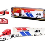 MODELO ESCALA 1:64 MiJo Exclusives Design Custom Haulers – Mack Anthem Enclosed Transporter BRE #46 (White) trailer