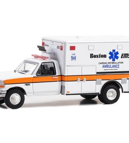 MODELO 1/64 Boston EMS Cardiac Defibrillation Ambulance, Boston, Massachusetts - 1994 Ford F-350 Ambulancia