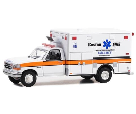 MODELO 1/64 Boston EMS Cardiac Defibrillation Ambulance, Boston, Massachusetts - 1994 Ford F-350 Ambulancia