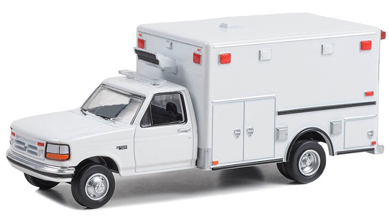 MODELO ESCALA 1/64 1992 Ford F-350 Ambulance in White - First Responders - ambulancia