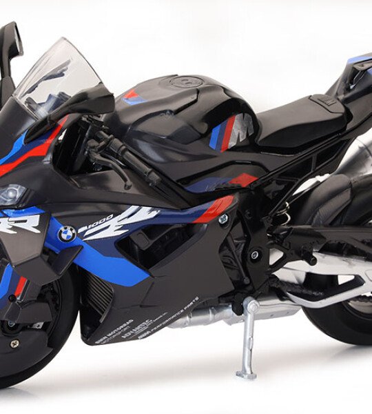 MODELO ESCALA 1/12 BMW M3 1000 RR Motorcycle in Black with Red, White, and Blue Deco - MOTO