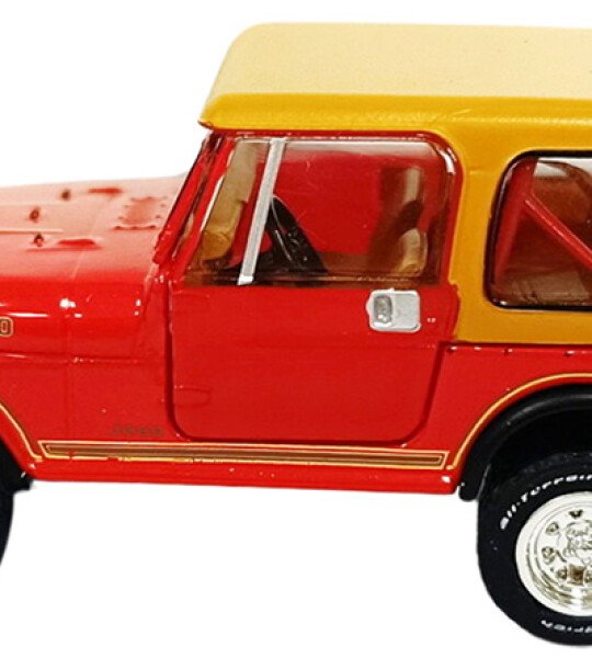 Jeep ESCALA 1/64 CJ-7 Laredo de 1980 en color rojo Serie Todoterreno