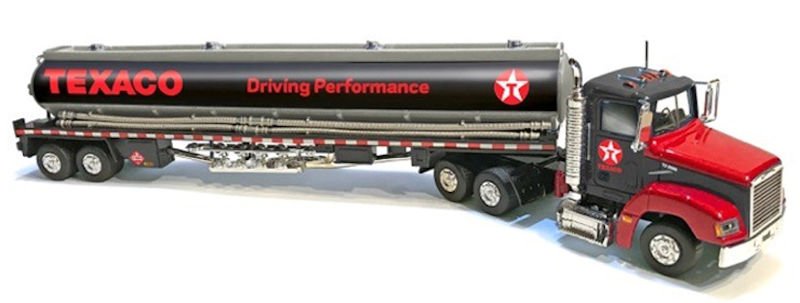 MODELO ESCALA 1/43 Texaco - Gasoline Tanker Truck in Black with Silver and Red Texaco Graphics