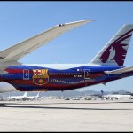 MODELO A ESCALA 1/200 BOEING 777-300ER QATAR AIRWAYS BARCELONA FC CON LICENCIA DE FABRICA
