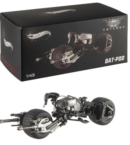 MODELO ESCALA 1/43 Hot Wheels Bat Pod "The Dark Knight Batman película - MOTO BATMAN