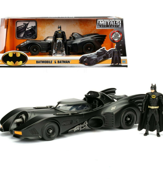 MODELO ESCALA 1:24 Metals Diecast 1989 Batmobile with Die Cast Batman Figure (Black)