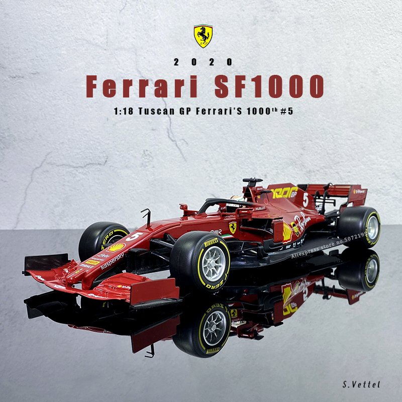 Metallmodell Des Ferrari SF1000 F1 2020 Tuscan GP Sebastian Vettel