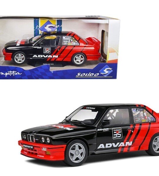 Solido 1:18 BMW E30 M3 Drift Team ADVAN – Black/Red – Competition made in germany