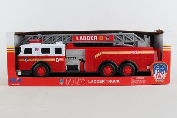 MODELO A ESCALA DE BOMBEROS FDNY LADDER TRUCK W/LIGHTS & SOUND