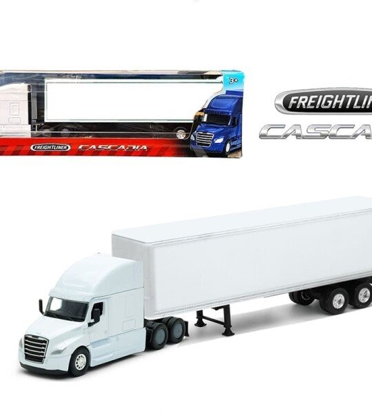 Welly 1:64 Freightliner Cascadia Tractor Trailer – Plain White – Transporter - PRECIOS ESPECIALES