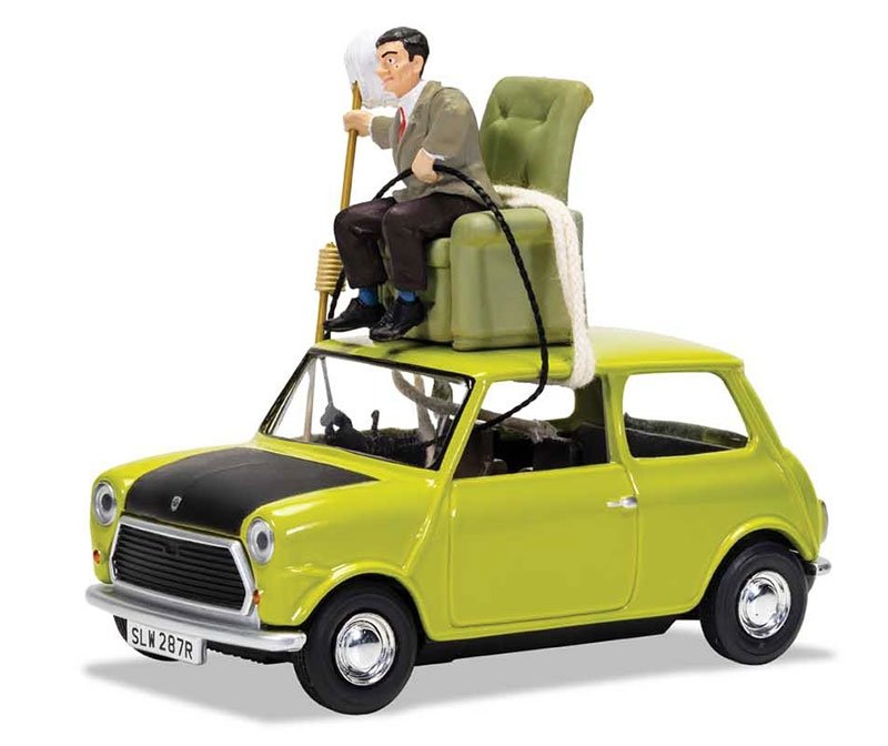 MODELO ESCALA 1/36 Mr Bean - Mini with Chair and Mr Bean Figure on Top - 'Do-It-Yourself Mr. Bean’