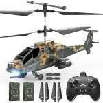 DEERC SQN040 Apache, remote control helicopter, camouflage paint - HELICOPTERIO RADIO CONTROL