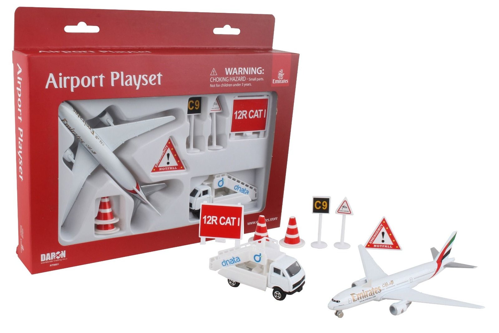 AVION A ESCALA EMIRATES SMALL PLAYSET - SET COMPLETO