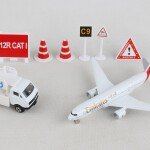 AVION A ESCALA EMIRATES SMALL PLAYSET - SET COMPLETO