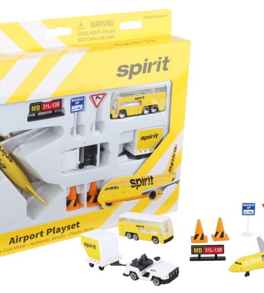 AVION A ESCALA SPIRIT AIRLINES PLAYSET - SET COMPLETO