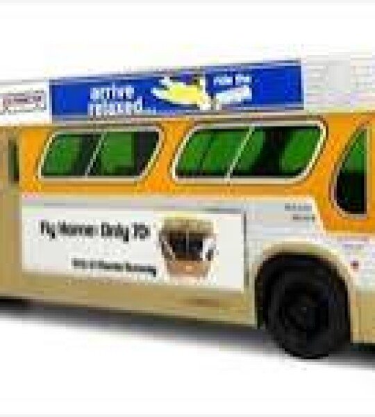 1963 GM Transit Bus: Los Angeles Metro / Rapid Transit District (RTD) 1:43 ABS Plastic Bus Model by Iconic Replicas
