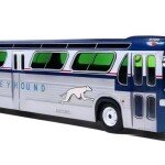 1963 GM Transit Bus: Greyhound Bus Lines 1:43 ABS Plastic Bus Model by Iconic Replicas