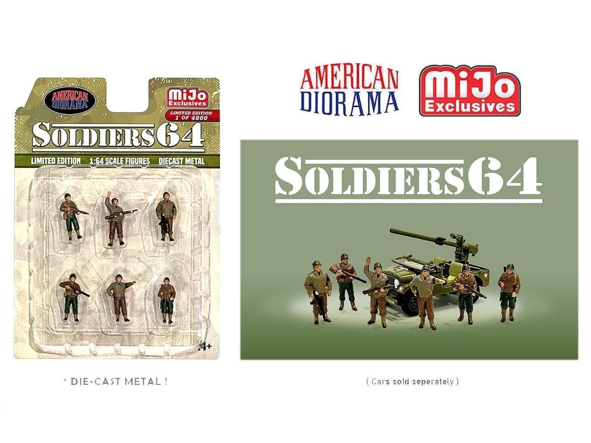 MODELOS DIORAMA American Diorama 1:64 Soldier 64 Figure Set – MiJo Exclusives - SOLDADOS METALICOS