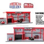 MODELO ESCALA 1:64 Garage Diorama with Advan Yokohama Stickers Included