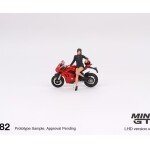 Mini GT 1:64 Ducati Panigale V4 S with Ducati Girl Figure - MOTO METALICA CON FIGURA