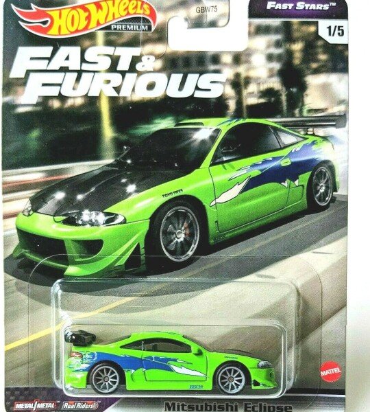 MODELO ESCALA 1/64 HOT WHEELS PREMIUM 1995 Mitsubishi Eclipse - Fast and Furious