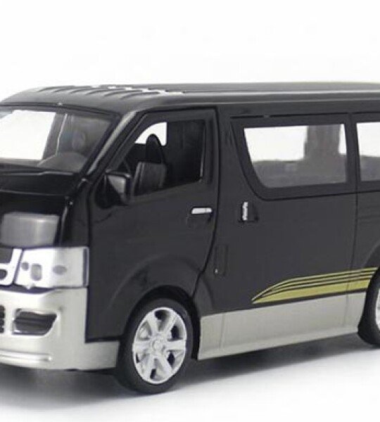 MODELO ESCALA 1:32 Scale White / Black  Diecast Toyota Hiace - MICROBUS