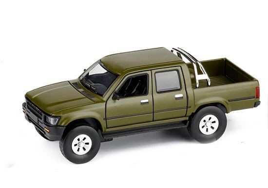 MODELO ESCALA 1/32 Army Green Diecast Toyota Hilux Pickup Truck