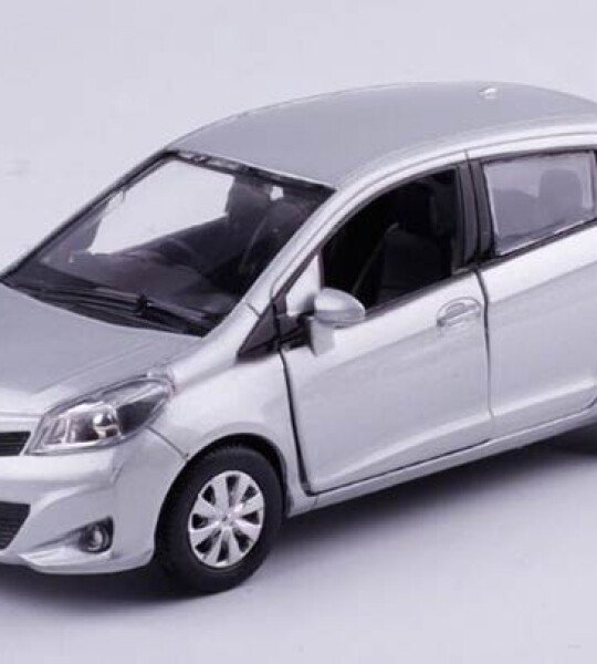 MODELO ESCALA 1/36 Silver / Blue Diecast Toyota Yaris