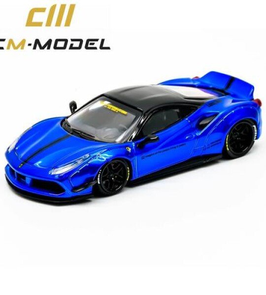 MODELO ESCALA 1/64 Ferrari 488 GTR Liberty Walk in Blue