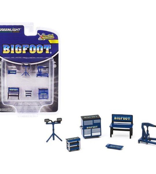 MODELO ESCALA 1/64 Bigfoot Monster Truck Shop Tools Set Accessories Series 2  - 6 Piece - FIGURAS