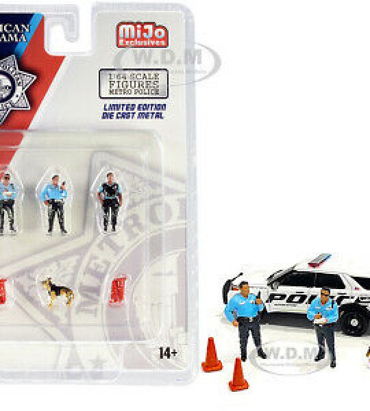 MODELO ESCALA 1/64 "METROPOLITAN POLICE" FIGURES & ACCESSORIES 8 PC SET  AMERICAN DIORAMA - figuras