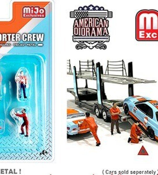 MODELO ESCALA 1/64 Team Transporter Crew Diecast Set of 6 Pieces - figuras