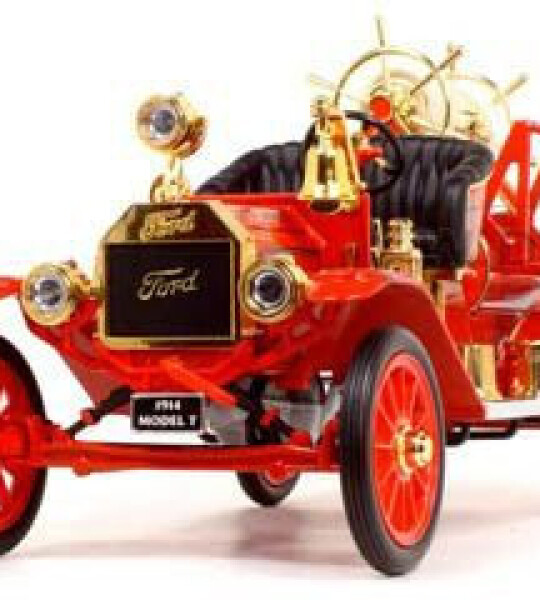 MODELO ESCALA 1/18 1914 Ford Model T Fire Engine Red Diecast Model - CAMION BOMBERO
