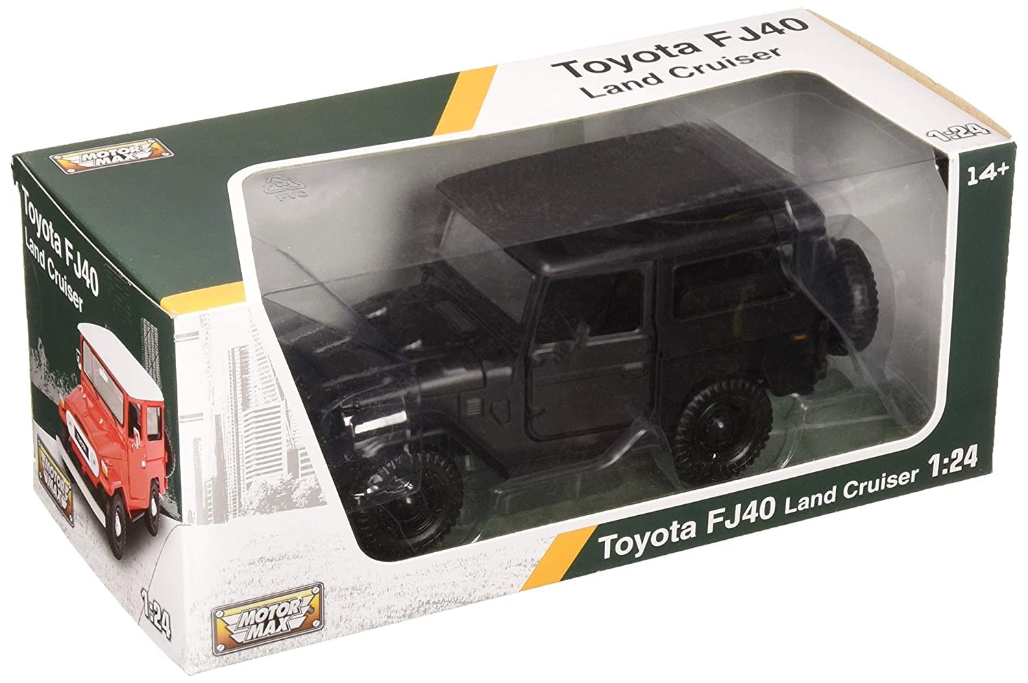 MODELO ESCALA 1:24 Toyota FJ40  LAND CRUISER BLACK – PTM