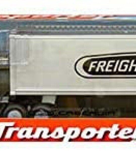 MODELO ESCALA 1: 32 W/B. Super Hauler. Freightliner Columbia Container en AZUL Y ROJO - TRAILER CON CABEZAL COMPLETO