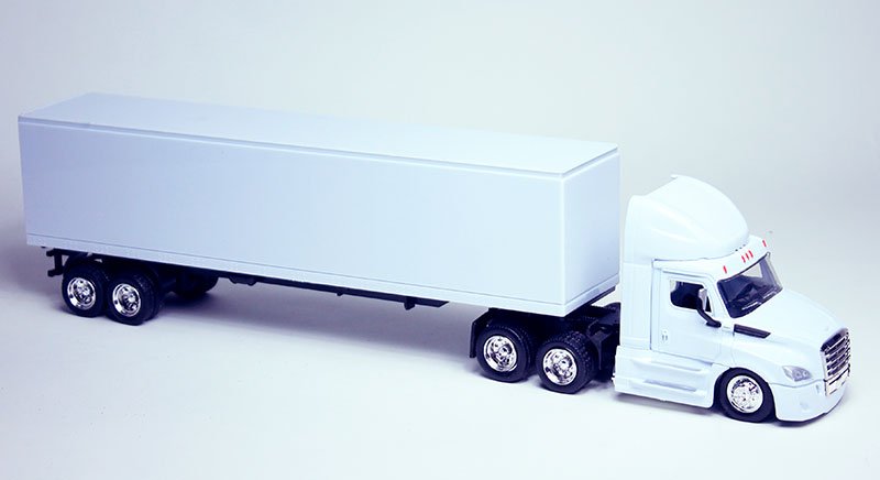 MODELO ESCALA 1/43 Freightliner Cascadia Long Hauler in White - TRAILER