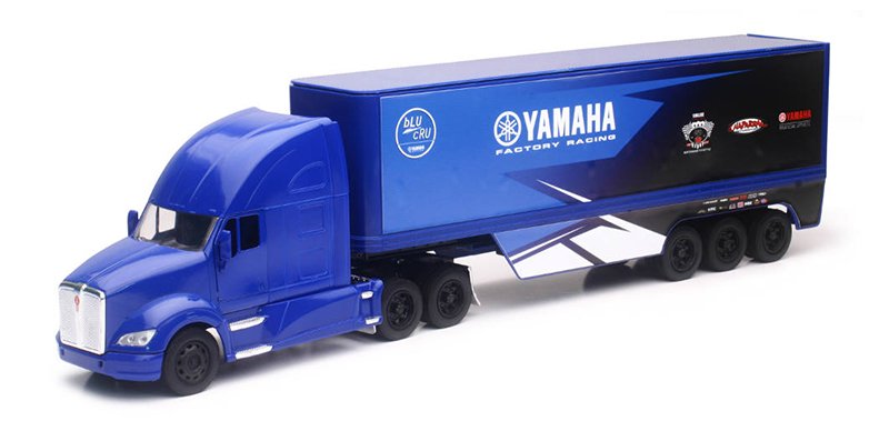 MODELO ESCALA 1/32 Yamaha Factory Racing - Kenworth T680 Tractor with 3-Axle Trailer