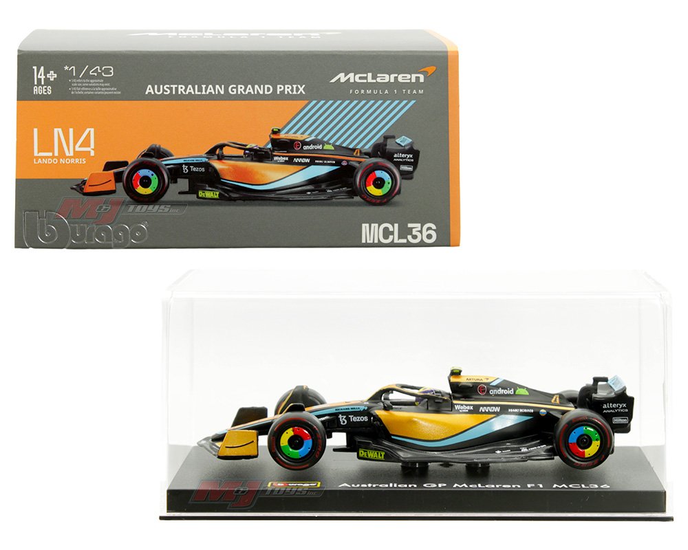 Bburago 1:43 McLaren MCL36 #4 Lando Norris – Australian Grand Prix McLaren Formula 1 Team -Race F1