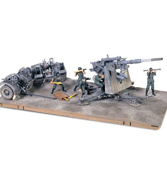 CAÑON ESCALA 1/32 German Krupp Flak 36 with Flak Rohr 36 gun barrel & sd. 202 tow vehicle German Army, Stalingrad, USSR, 1943 -FORCES