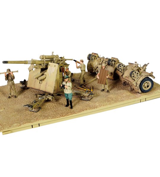 CAÑON ESCALA 1/32 German Krupp Flak 36 with Flak Rohr 18 gun barrel & sd. 202 tow vehicle Battle of EL Alamein, FORCES