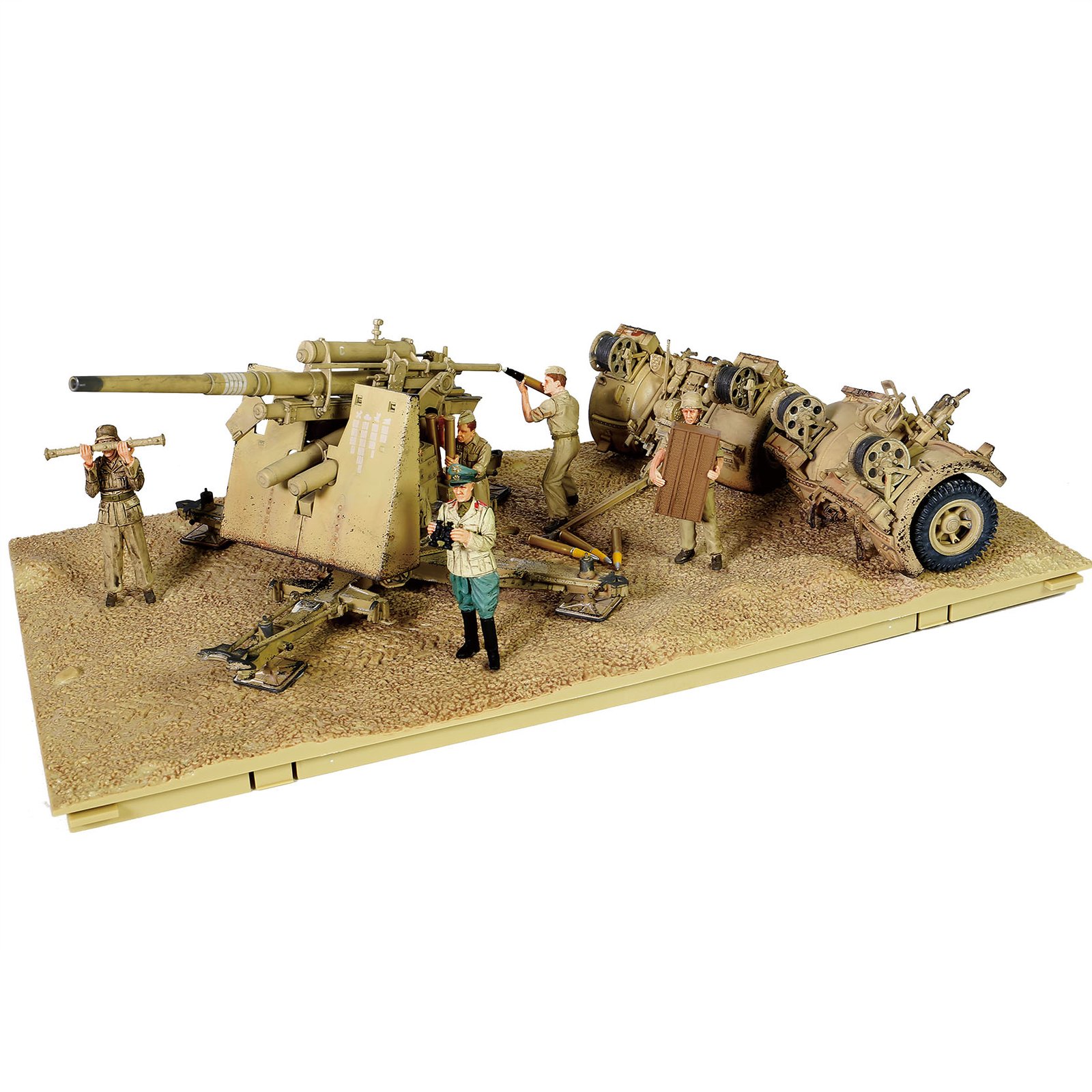 CAÑON ESCALA 1/32 German Krupp Flak 36 with Flak Rohr 18 gun barrel & sd. 202 tow vehicle Battle of EL Alamein, FORCES