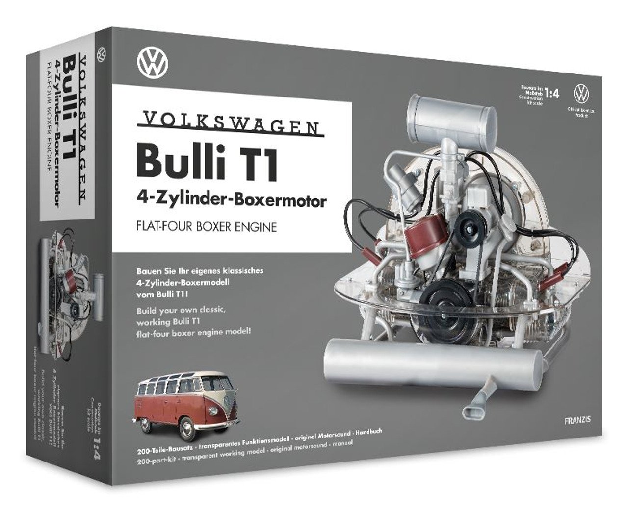 MOTOR A ESCALA 1/4 Visible Working VW T1 Bus Flat-Four Boxer Engine w/Sound Franzis - MOTOR CON MOVIMIENTO Y SONIDO