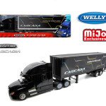 TRAILER Welly 1:32 Freightliner Cascadia with Custom “CASCADIA” Black Container – Transporter – Mijo Exclusives