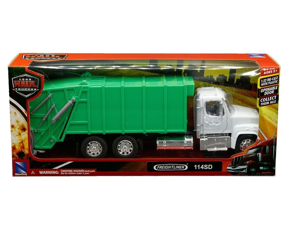 New Ray 1:32 Freightliner 114SD Garbage Truck – Utility – Long Haul Trucker CAMION DE BASURA