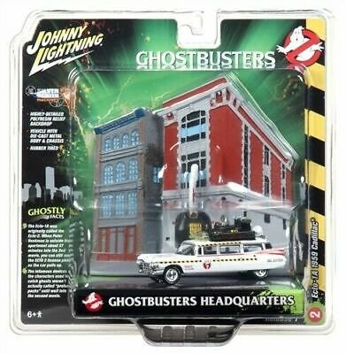 MODELO ESCALA 1/64 CON Diorama 3D Cadillac 1959 W/ Firehouse Ghostbuster