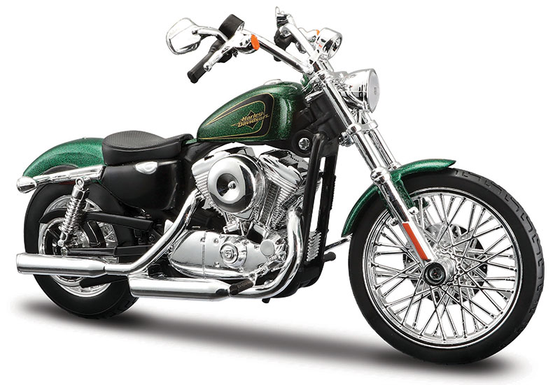 MOTO ESCALA 1:12 2013 Harley-Davidson XL 1200V Seventy-Two Motorcycle in Green