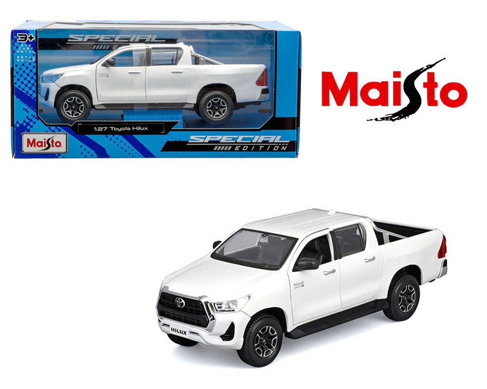 Maisto 1:27 Toyota Hilux – White – Special Edition PICKUP
