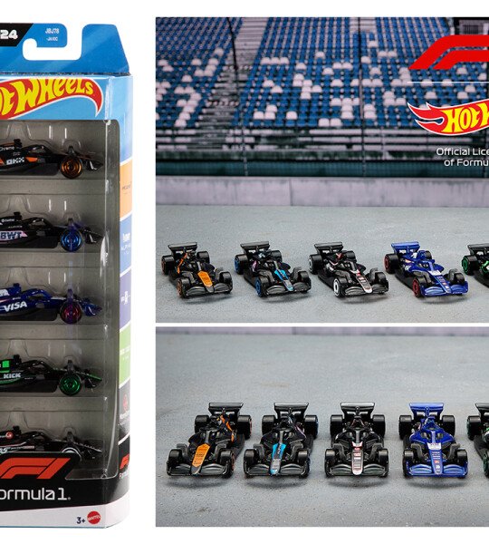 Hot Wheels 1:64 Basic F1 Racing 5 Pack Cars Set - SET DE 5 MODELOS FORMULA 1 - F1